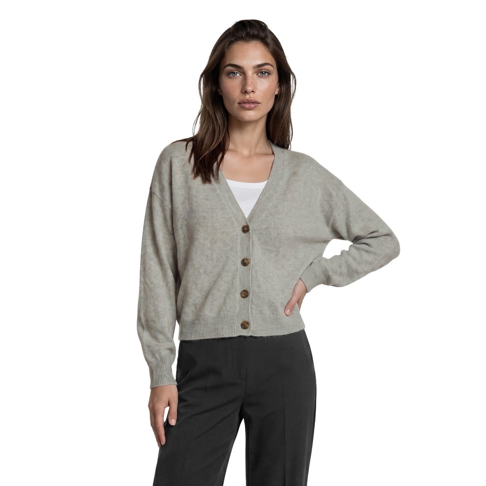 Intermix 100% Cashmere Cardigan Sweater Women's Size XL Gray Button Front